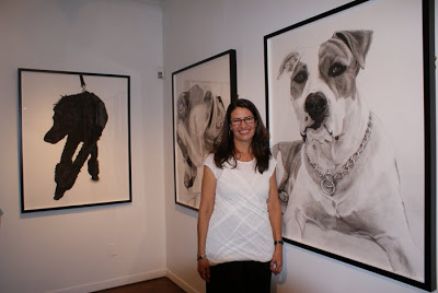 Hollywood-based artist Virginia Fifield, with her drawings. (Photo by Katie Deits)