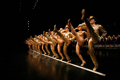 The kick-line moment from A Chorus Line, as seen in Every Little Step.