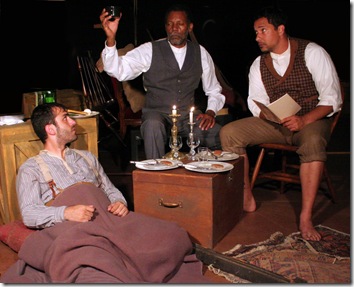 Nick Duckart, John Archie and Brandon Morris in Matthew Lopez's The Whipping Man.