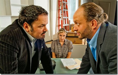 Paul Tei, Amy Elane Anderson and Gregg Weiner  in Speed-the-Plow. (Photo by George Schiavone) _pub2