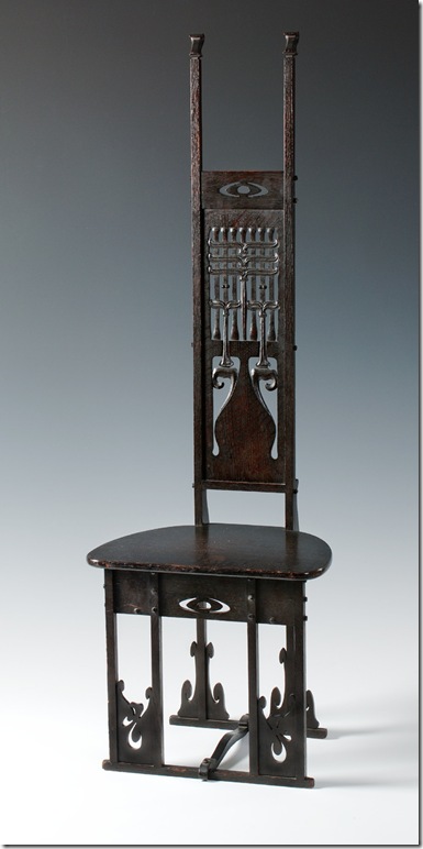 Side chair (1900), by Charles Rohlfs. 