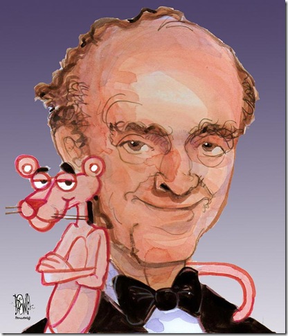 Henry Mancini and friend. (Illustration by Pat Crowley)