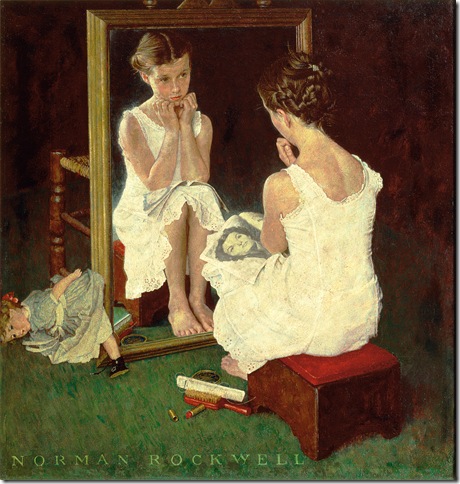 Girl at Mirror (1954), by Norman Rockwell. 
