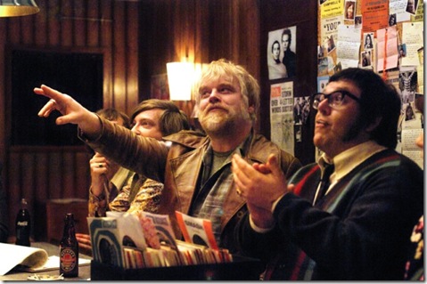 Philip Seymour Hoffman and Nick Frost in Pirate Radio. 