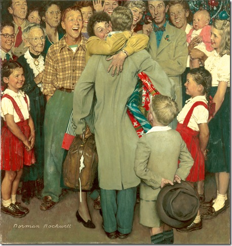 Christmas Homecoming (1948), by Norman Rockwell. 