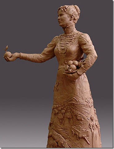 A clay maquette of Daub & Firmin's forthcoming bronze statue of Julia Tuttle, the 