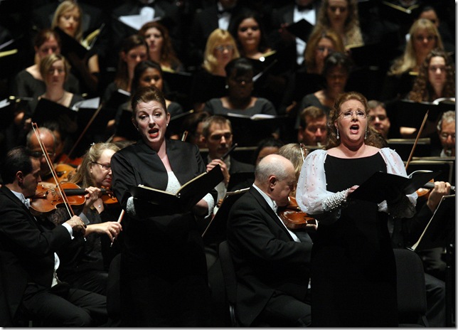 Mezzo-soprano Michaela Martens and soprano Ruth Ann Swenson sing Friday night in the finale of Beethoven's Ninth Symphony. 