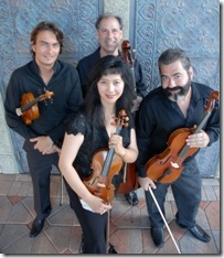 The Delray String Quartet, from left: Laszlo Pap, Mei-Mei Luo, Claudio Jaffe, and Richard Fleischman.