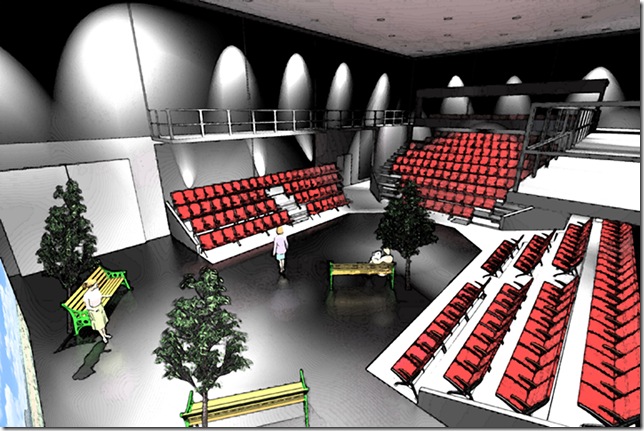 An artist's rendering of the Florida Stage setup at the Rinker Playhouse. 