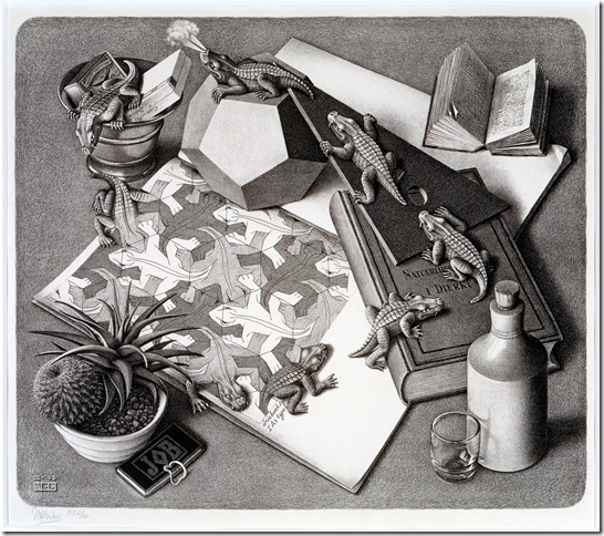 Reptiles (1943), lithograph by M.C. Escher. 