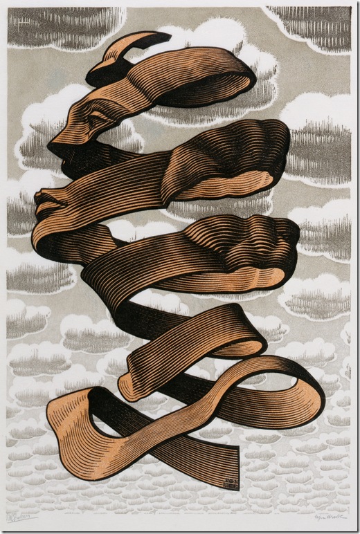 Rind (1955), woodcut by M.C. Escher. 