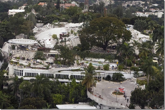 The Hotel Montana, after the quake. (United Nations photo) 