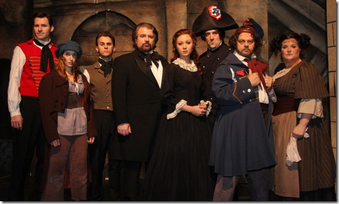 The cast of Les Miserables at Actors' Playhouse.