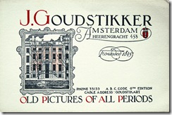 Jacques Goudstikker's business card.