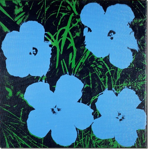 Flowers, (1964) acrylic, silkscreen on canvas by Andy Warhol.  