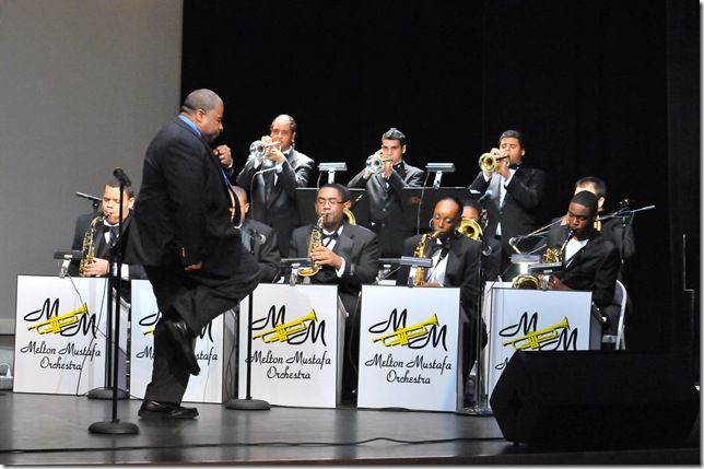 Christopher Dorsey leads the Dillard Performing Arts High School Jazz Band. (Photo by C.B. Hanif) 