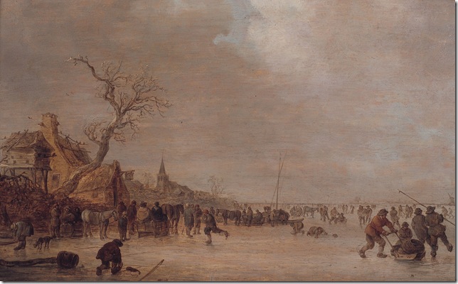 Winter Landscape With Skaters (1641), by Jan van Goyen.