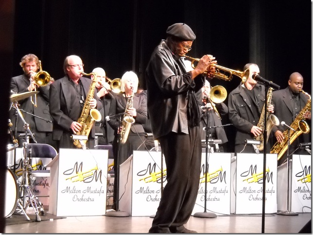 Charles Tolliver plays with the big band. (Photo by C.B. Hanif) 