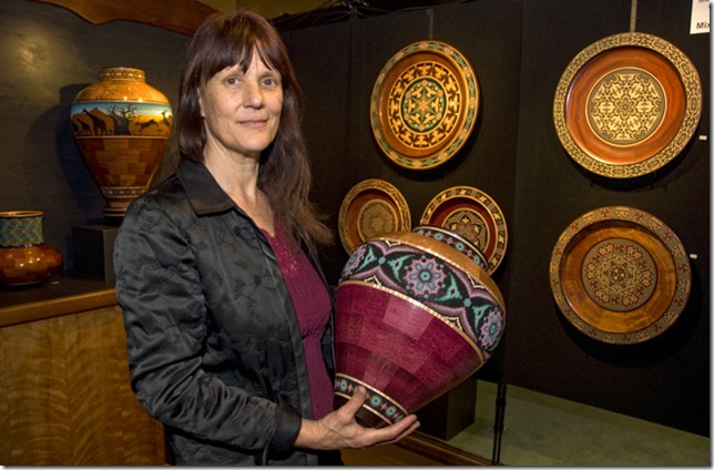 Texas artist Marilyn Endres creates intricately detailed vessels and platters. (Photo by Katie Deits) 