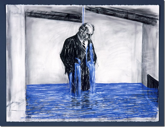 Felix Crying (1998-99), drawing for the film Stereoscope, by William Kentridge. 