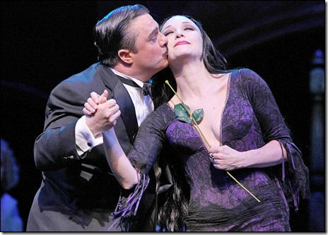 Nathan Lane and Bebe Nuewirth in The Addams Family.