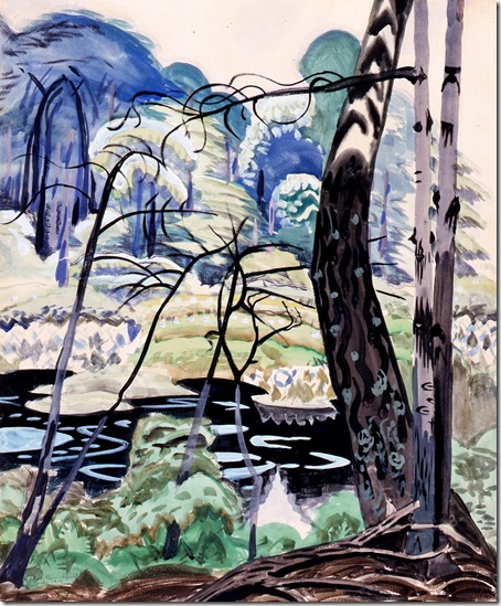 In the Swamp (1917), by Charles Burchfield, from the upcoming Norton exhibit.
