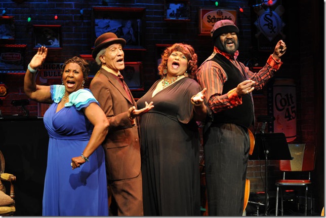 Sandra Reaves-Phillips, Mississippi Charles Bevel, Felicia P. Fields and Gregory Porter in Low Down Dirty Blues.