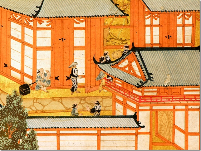 A panel from Scenes in and Around the City of Kyoto, Edo period, 17th-18th centuries. 