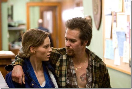 Hilary Swank and Sam Rockwell in Conviction.