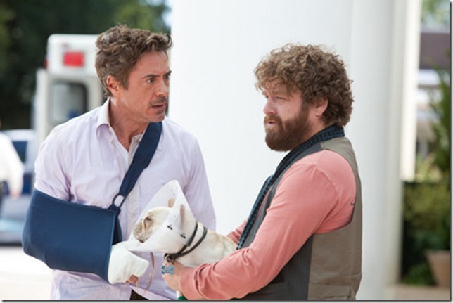 Robert Downey Jr. and Zach Galifianakis in Due Date.