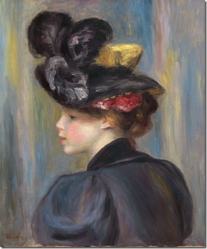 Jeune Femme au Chapeau Noir (1895) by Pierre-Auguste Renoir. (Courtesy Hammer Galleries, New York)