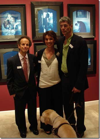 Holden and Jodi Luntz of Palm Beach with artist John Dugdale and Henley. (Photo by Jenifer M. Vogt)