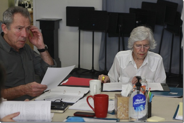 Israel Horovitz and Frances Sternhagen in rehearsal for Beverley.