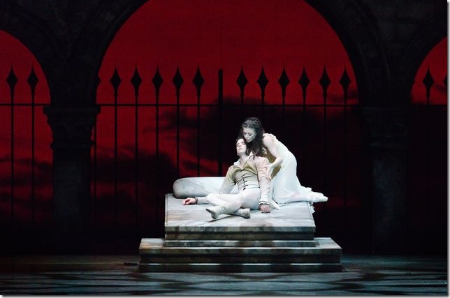Carlos Guerra and Jennifer Kronenberg in Romeo and Juliet. (Photo by Kyle Froman)