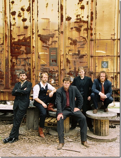 From left: Mike Guggino, Graham Sharp, Woody Platt, Nicky Sanders and Charles Humphrey III of Steep Canyon Rangers.