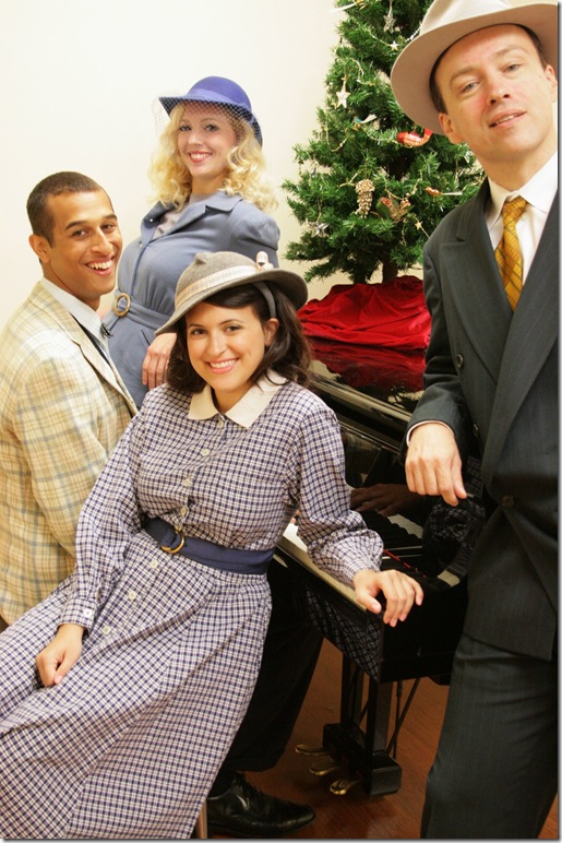 The cast of The 1940's Radio Hour, left to right: Darrick Penny, Audra Yokley, Lynn Wilhite and Terry Hardcastle.