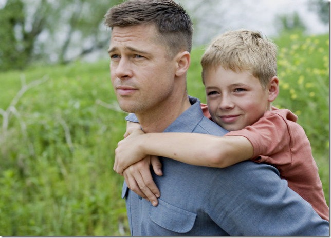 Brad Pitt and Cole Cockburn in The Tree of Life.