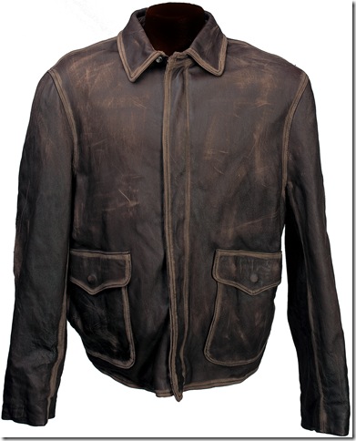Indiana Jones’ leather jacket, designed by Deborah Nadoolman Landis for Raiders of the Lost Ark (1981).