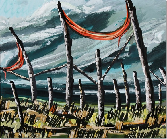 Poles in a Landscape (1936), by Richard Florsheim.