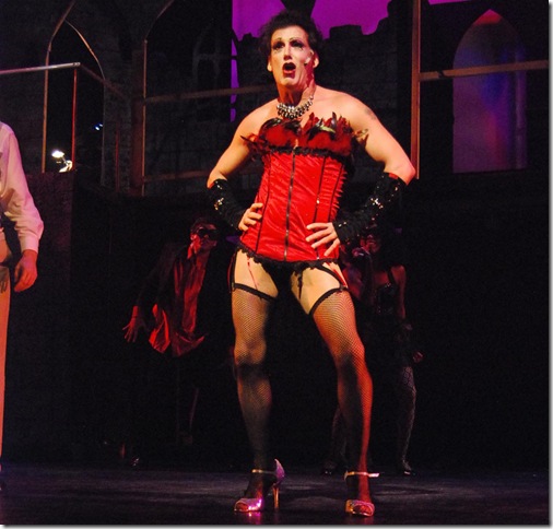 Larry Buzzeo as Frank N. Furter in The Rocky Horror Show, at Slow Burn Theatre Co., returning Oct. 21-29.