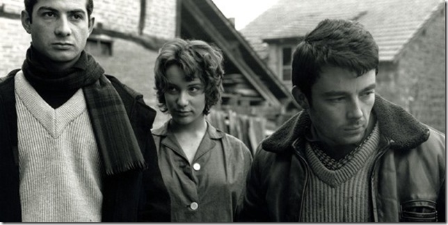 Gerard Blain, Bernadette Lafont and Jean-Claude Brialy in Le Beau Serge (1958).