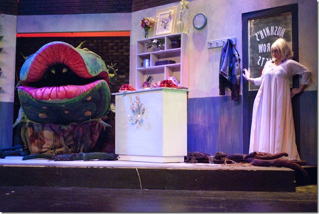 A scene from Lake Worth Playhouse's production of Little Shop of Horrors. (Photo by Theresa Loucks)