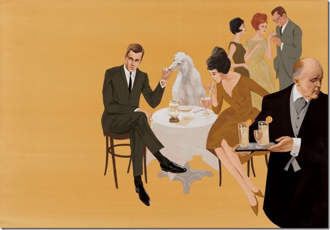 Summer Cocktail With English Butler (1961), by Larry Salk.