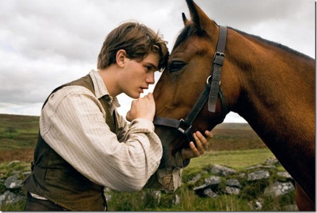 Jeremy Irvine and Joey in War Horse.