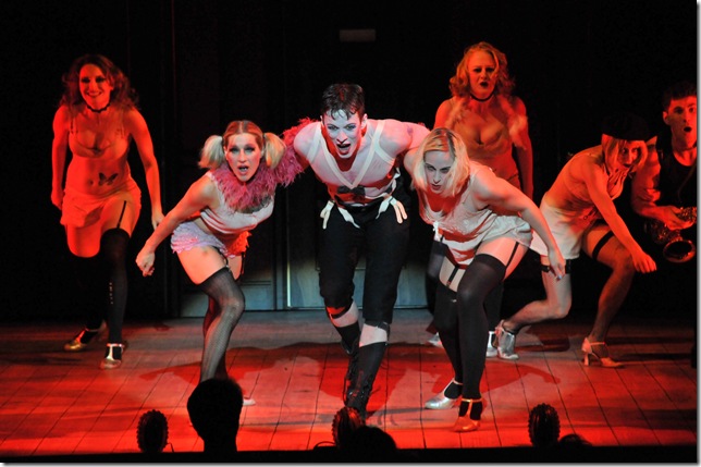 Christopher Sloan and cast in Cabaret, at the Maltz. (Photo by Alicia Donelan)