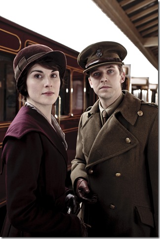Michelle Dockery and Dan Stevens in Downton Abbey.