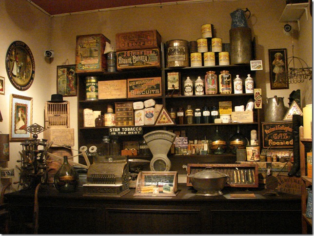 An Old West general store, recreated for the Koch exhibit.
