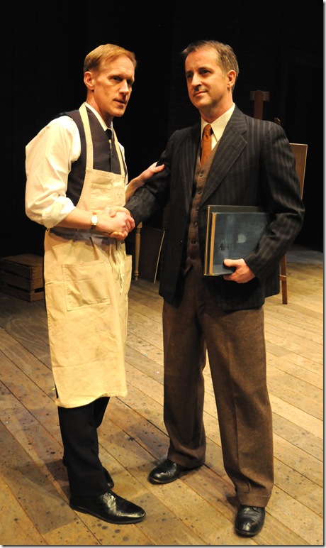 John Leonard Thompson and Declan Mooney in The Pitmen Painters, at Palm Beach Dramaworks. (Photo by Alicia Donelan)