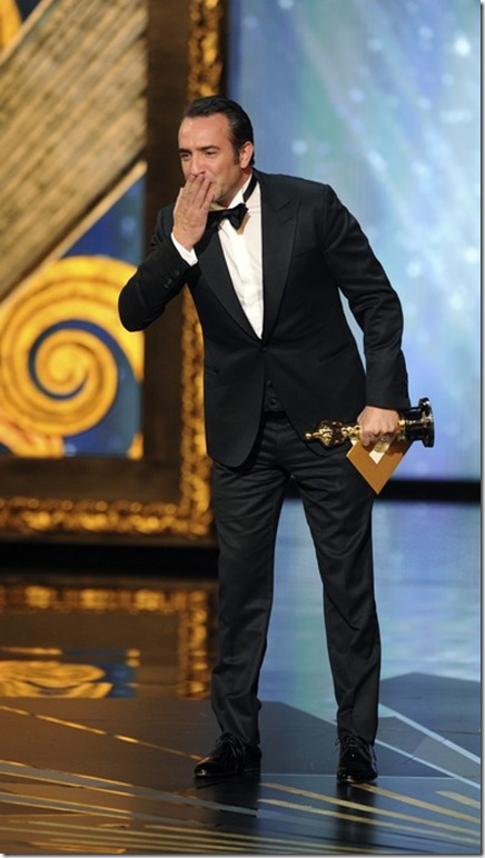 Jean Dujardin wins the Oscar for Best Actor on Sunday night. (From Oscar.com)