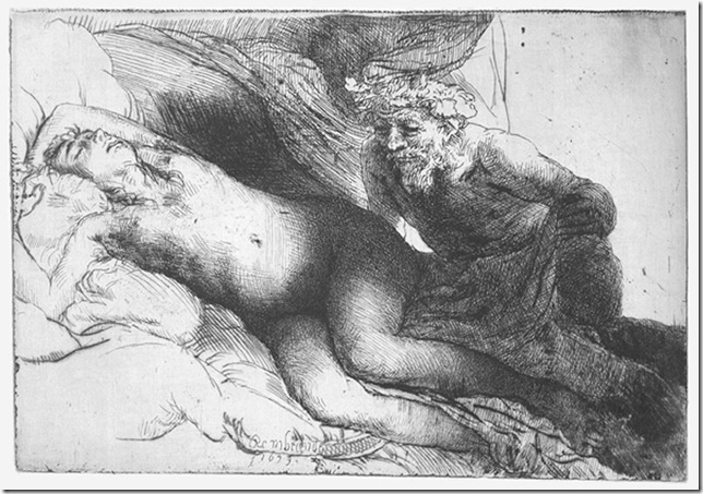 Jupiter and Antiope (c. 1659), by Rembrandt van Rijn.